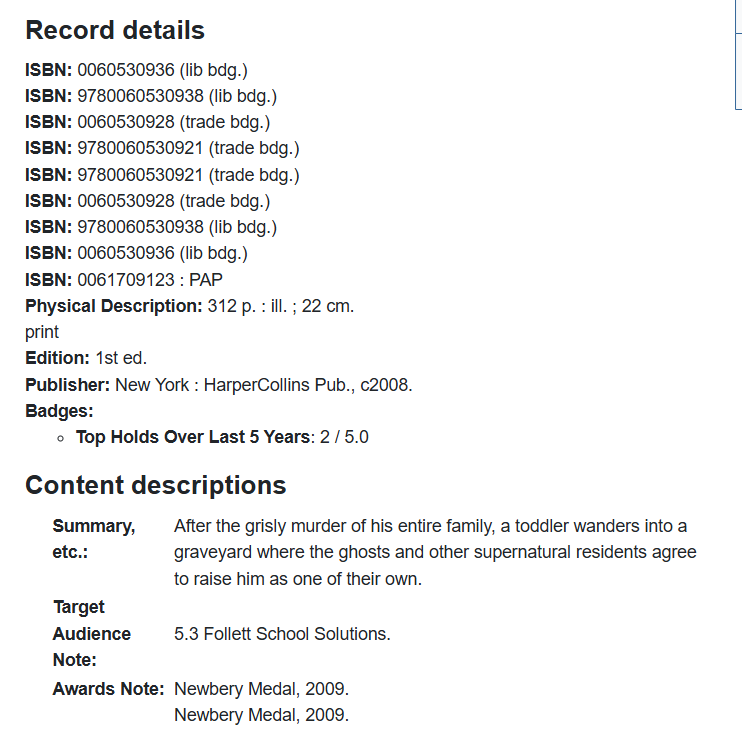 record details