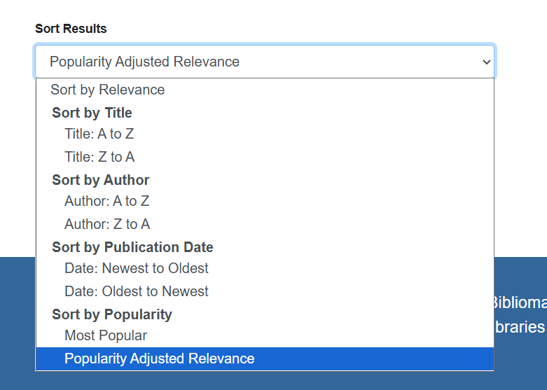 sort results