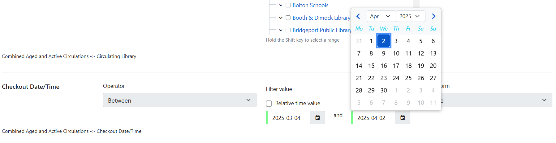 date selector