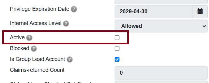active uncheck