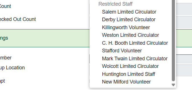 restricted staff