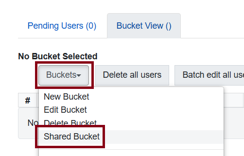 shared bucket option