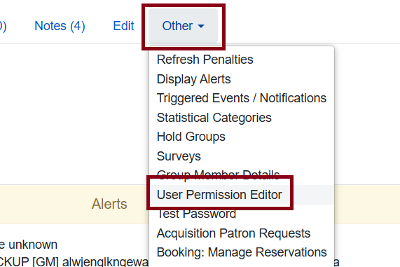 user perm editor option